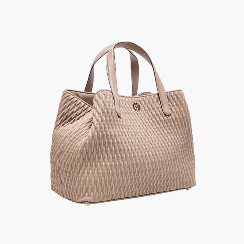 ANNE KLEIN حقيبة توت منقوشة باللون البيج للنساء - Image 2